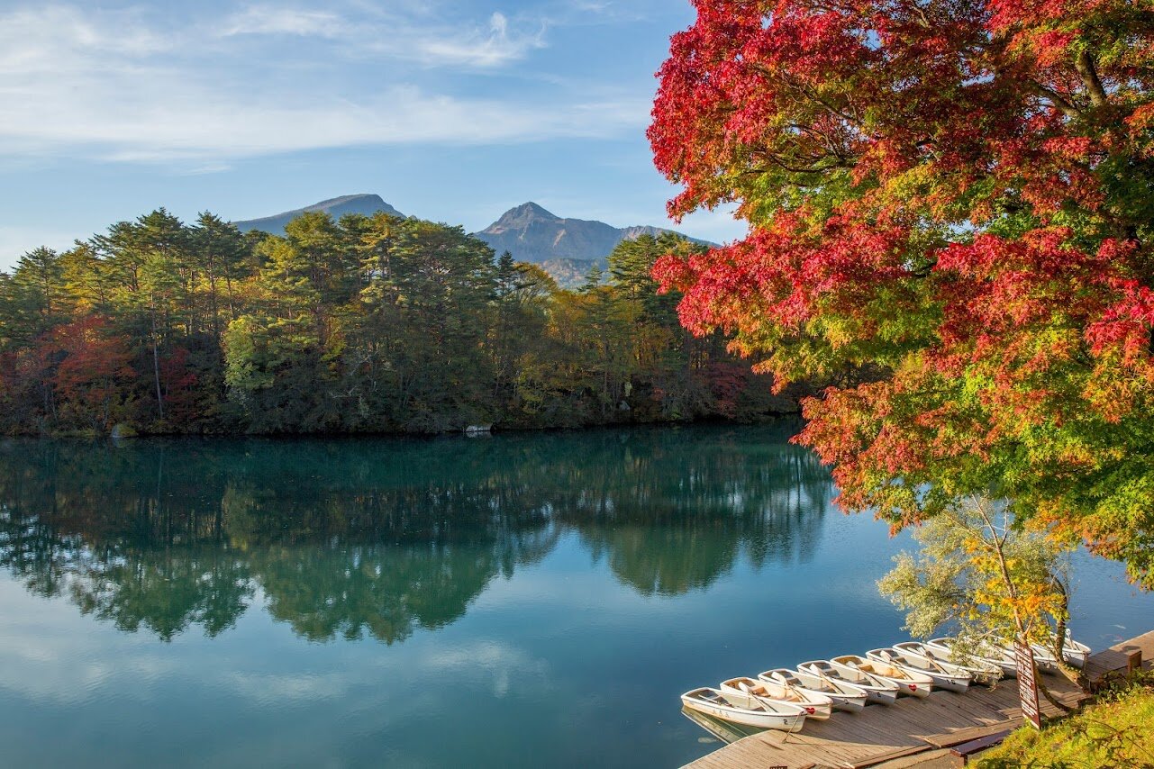 秋の五色沼の景色