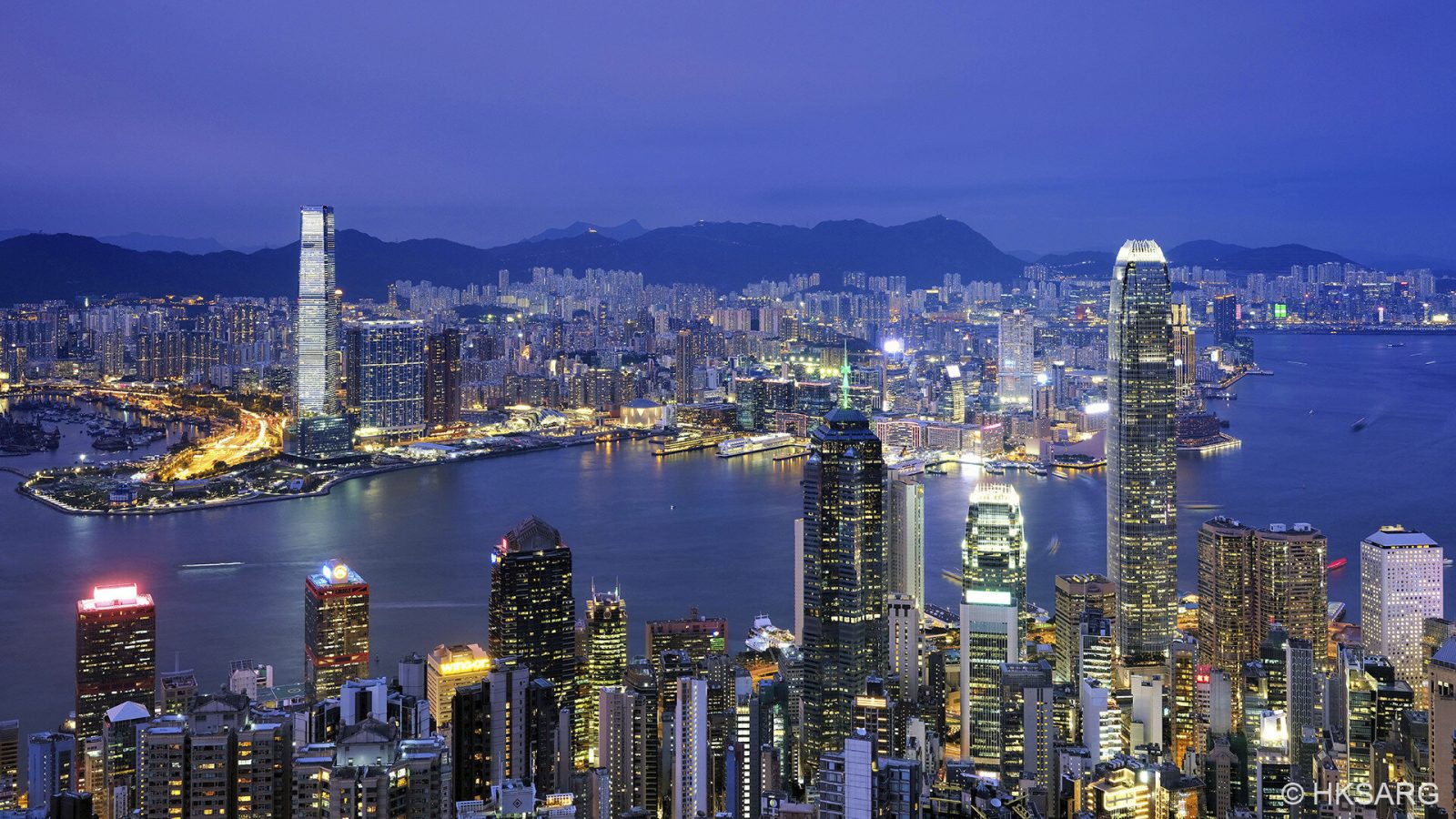 香港の100万ドルの夜景