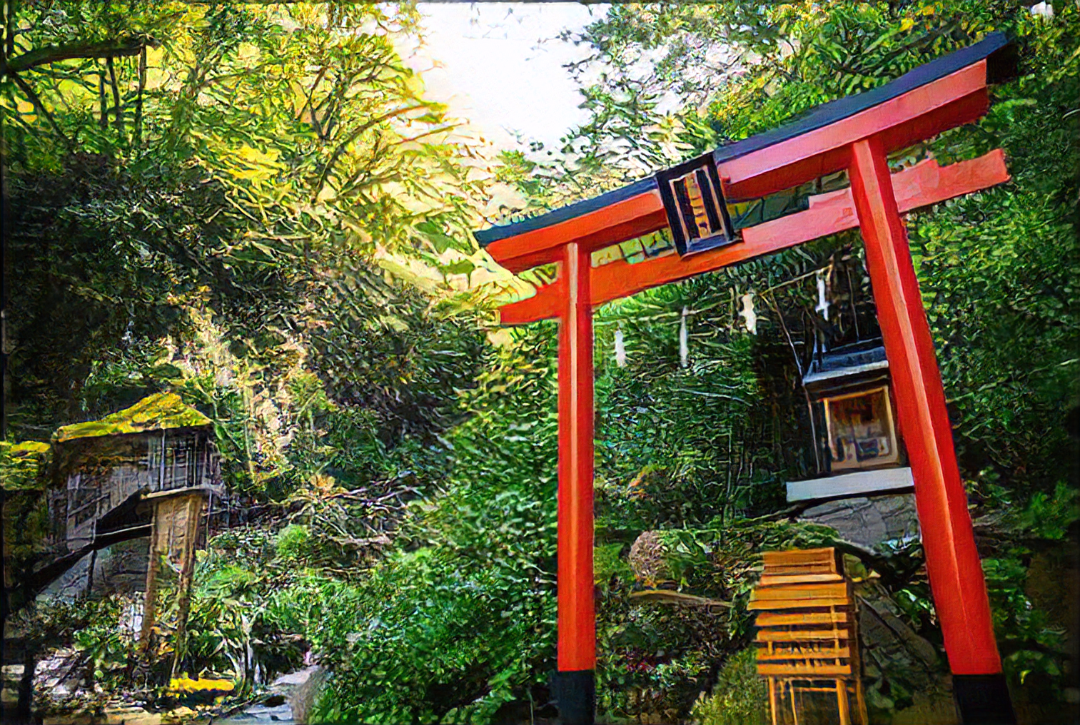 天悠の庭園敷地内にある箱根温泉神社