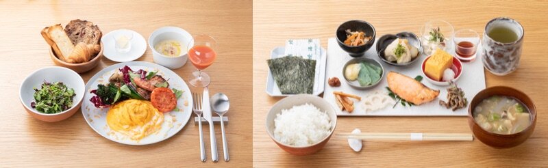 白井屋ホテルオールダイニングの朝食2パターン