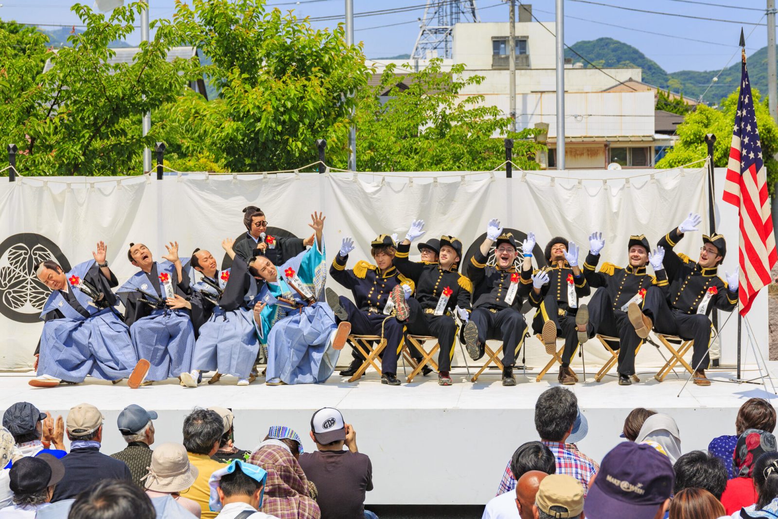 静岡県下田市の黒船祭の再現劇