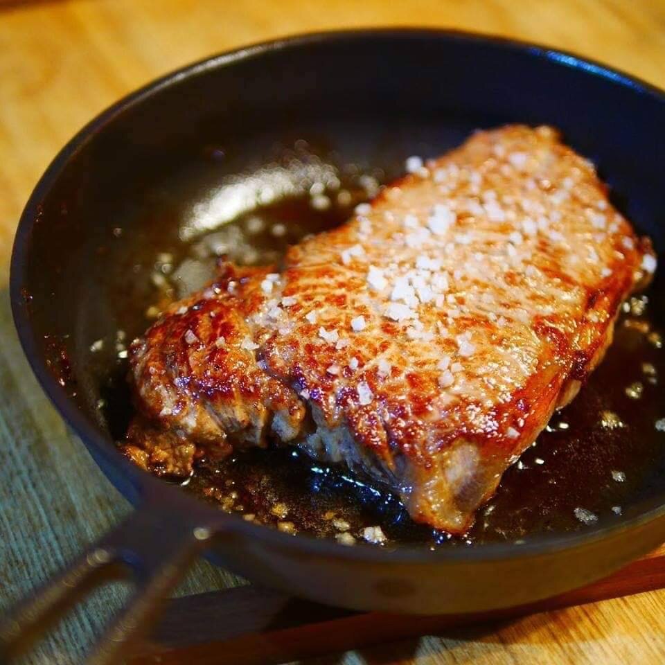 おもいのフライパンで焼いたお肉