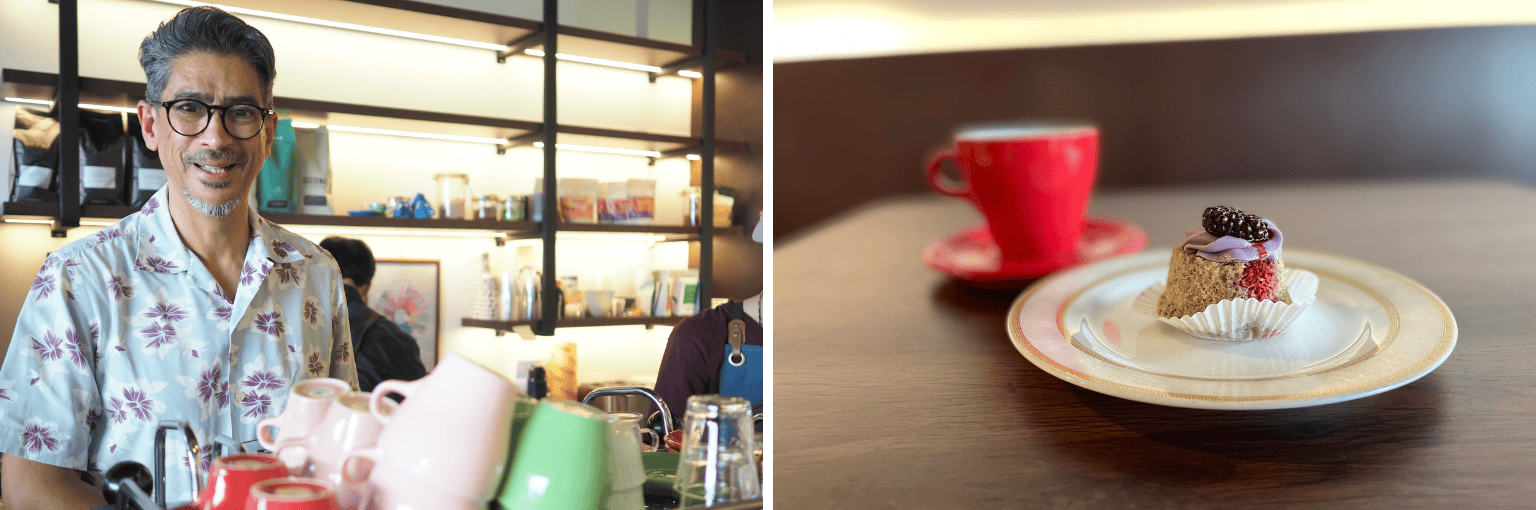ブルネイのDil's CafeのオーナーShaikh Fadillah氏とスイーツ