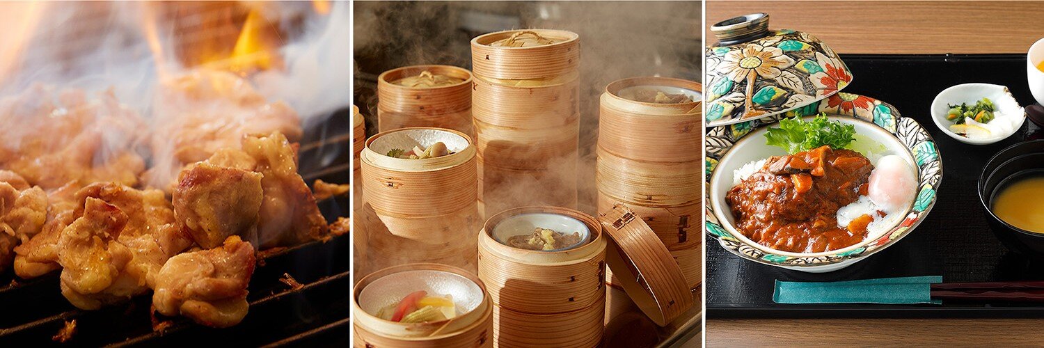 銀山温泉の本館古勢起屋の食事処「ゆけむり食堂しろがね」のお料理