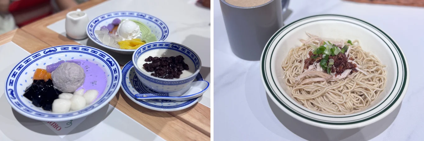 ブルネイの中華系カフェ「Star Desserts and Snacks」の看板スイーツとローカル麺のコロミー
