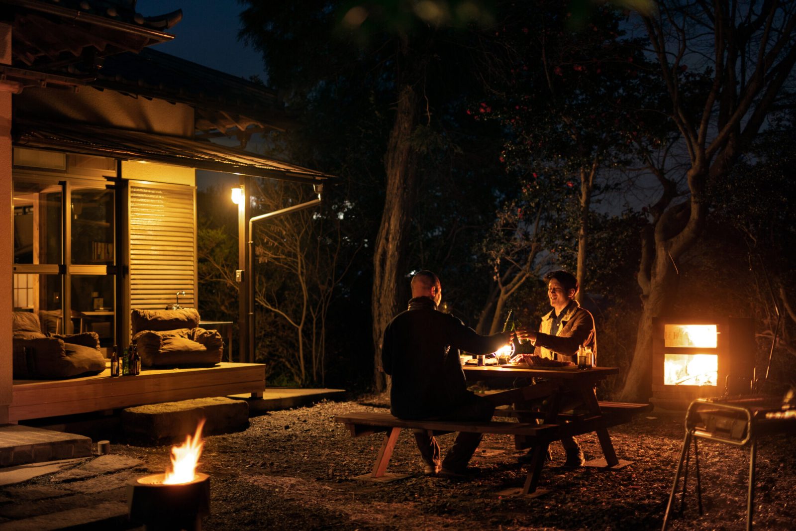 TEMPLE STAY ZENSŌの庭先で楽しむ食事