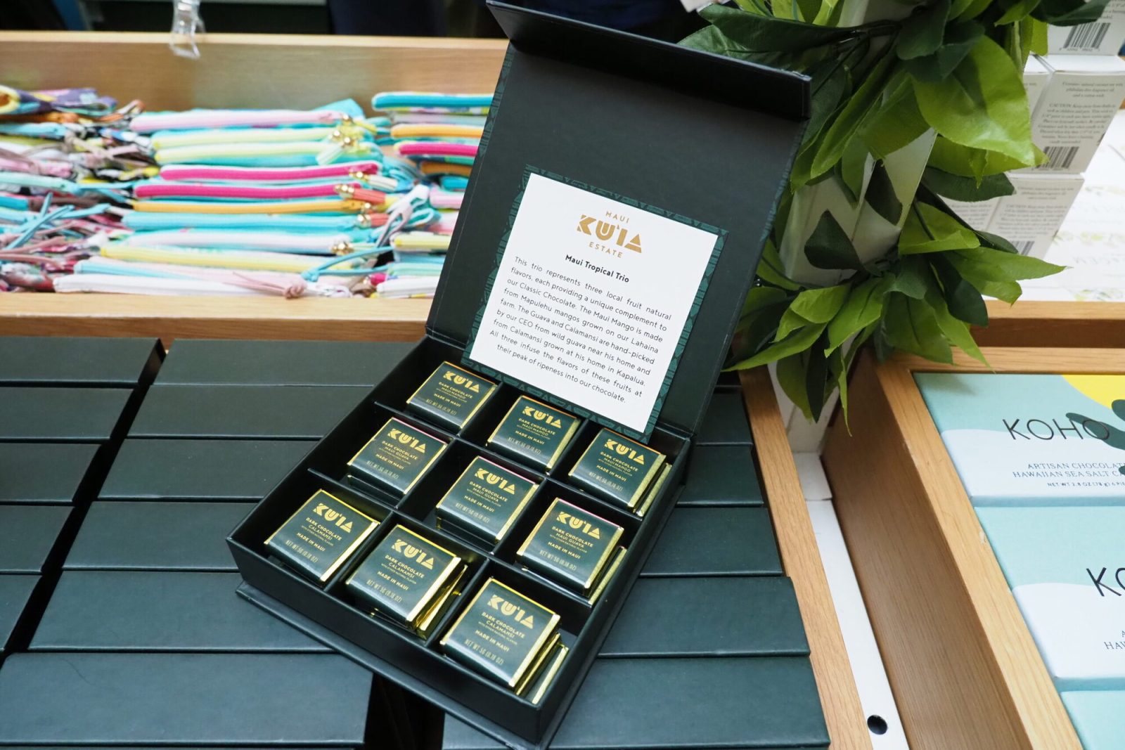 羽田空港ポップアップストア「アロハマーケット by マナアップ」に出店しているMaui Kuia Estate Chocolate