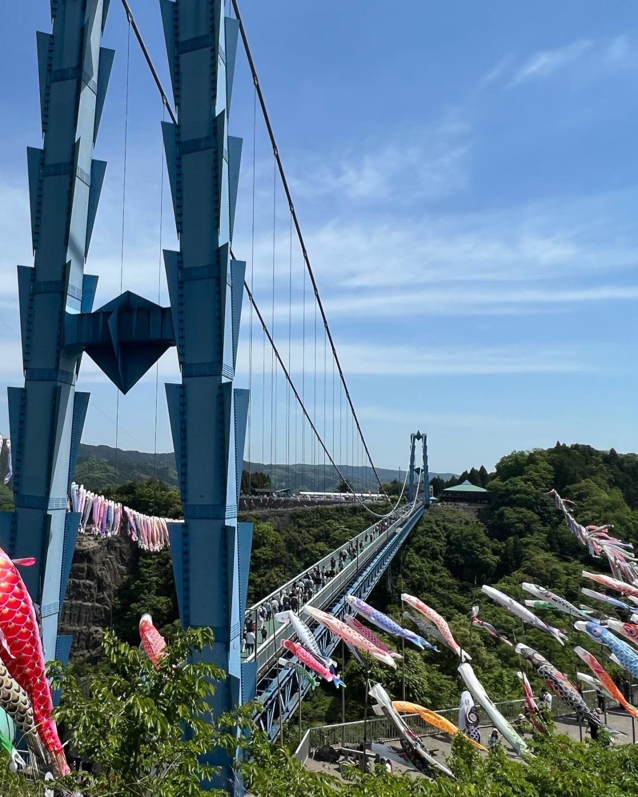 竜神大吊橋にかかる鯉のぼり