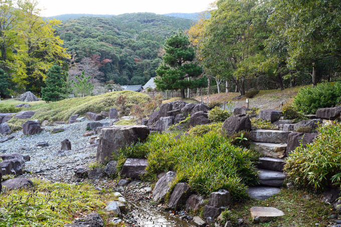 対馬の金石城の庭園