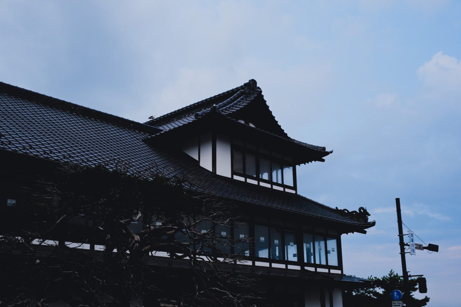黒瓦の屋根を持つ建築