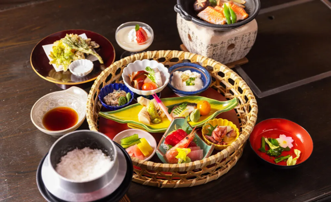 高柳じょんのび村の地産地消の食事