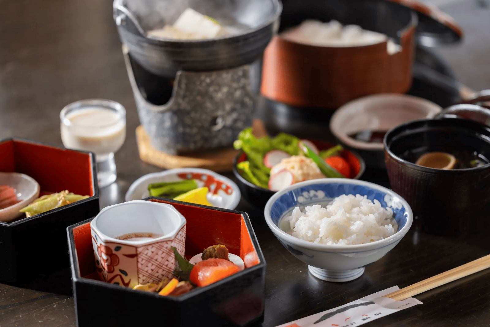 高柳じょんのび村の地産地消の朝食